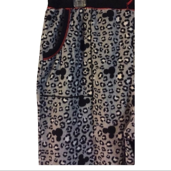 MICKEY Mouse snow leopard lounge/jogger red drawstring pant Gray/blk/wht red XL - Picture 6 of 10